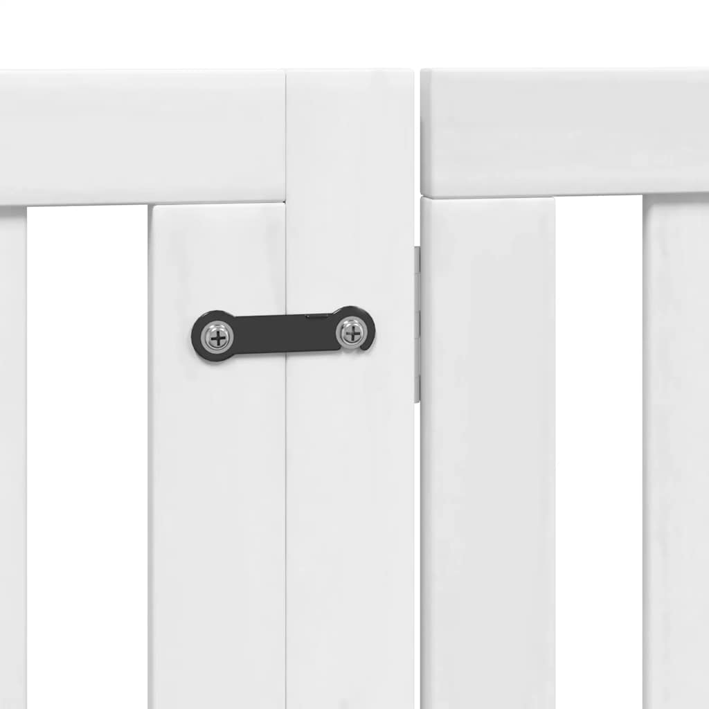 Cancello Cani Porta Pieghevole Bianco 8 Pannelli 640 cm Pioppo 3155674