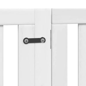 Cancello Cani Porta Pieghevole Bianco 8 Pannelli 640 cm Pioppo 3155674