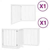 vidaXL Cancello Cani Porta Pieghevole Bianco 6 Pannelli 480 cm Pioppo