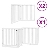 vidaXL Cancello Cani Porta Pieghevole Bianco 12 Pannelli 640 cm Pioppo