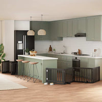 Cancello Cani Porta Pieghevole Nero 12 Pannelli 960 cm Pioppo 3155684