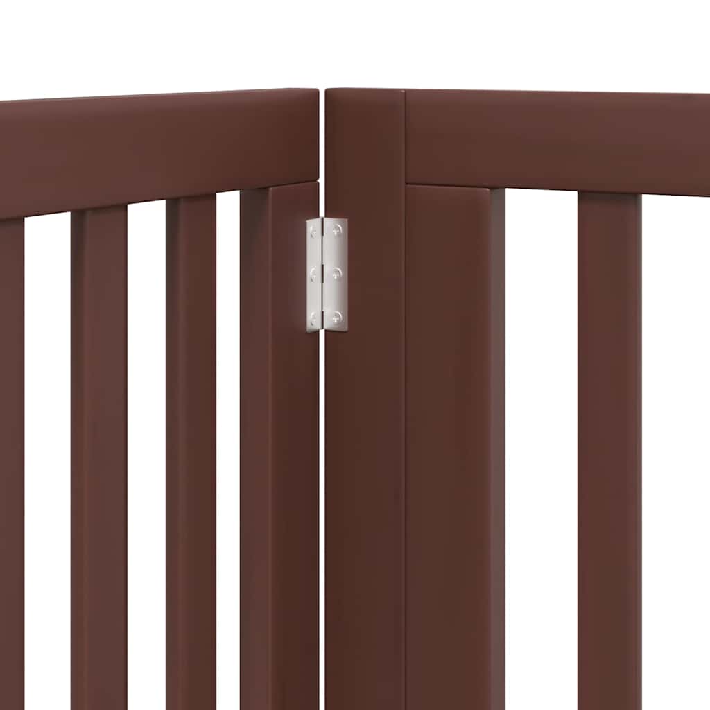 Cancello Cani Porta Pieghevole Marrone 6 Pannelli 480cm Pioppo 3155689