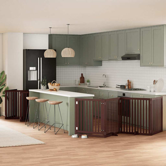 vidaXL Cancello Cani Porta Pieghevole Marrone 12 Pannelli 960cm Pioppo