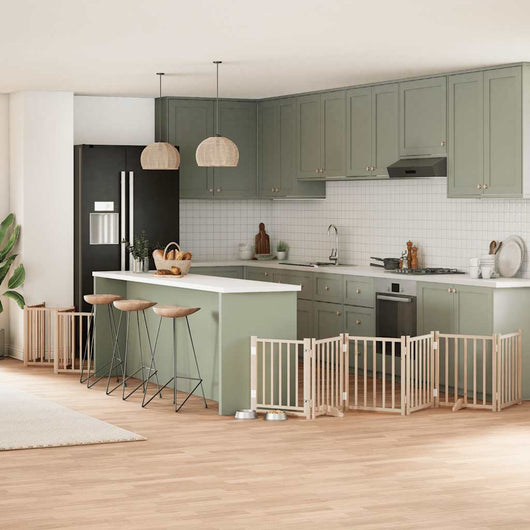 Cancello per Cani Porta Pieghevole 15 Pannelli 750 cm in Pioppo 3155699