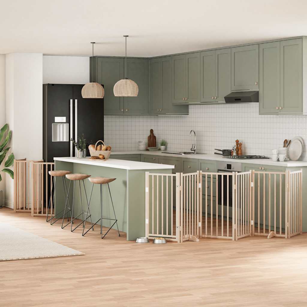 vidaXL Cancello per Cani Porta Pieghevole 12 Pannelli 300 cm in Pioppo