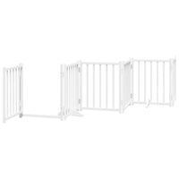 vidaXL Cancello Cani Porta Pieghevole Bianco 12 Pannelli 600 cm Pioppo