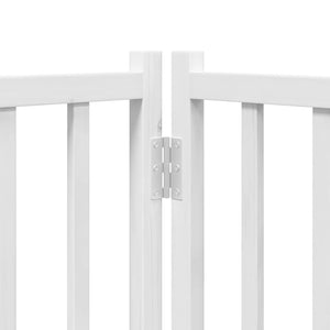 Cancello Cani Porta Pieghevole Bianco 12 Pannelli 600 cm Pioppo 3155704