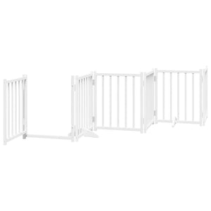 vidaXL Cancello Cani Porta Pieghevole Bianco 15 Pannelli 750 cm Pioppo