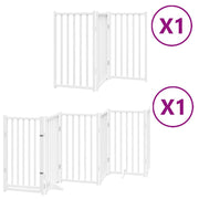 Cancelletto di sicurezza per cani porta pieghevole 9 pannelli legno di pioppo bianco 02_0023288