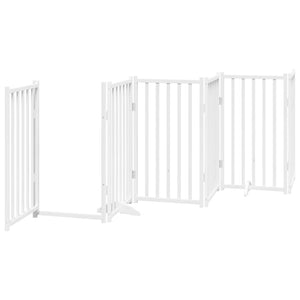 vidaXL Cancello Cani Porta Pieghevole Bianco 12 Pannelli 600 cm Pioppo