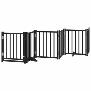 Cancello Cani Porta Pieghevole Nero 12 Pannelli 600 cm Pioppo 3155710