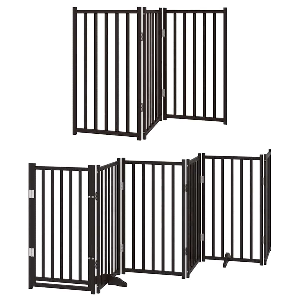 vidaXL Cancello Cani Porta Pieghevole Nero 15 Pannelli 750 cm Pioppo