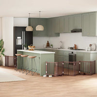 Cancello Cani Porta Pieghevole Marrone 9 Pannelli 450cm Pioppo 3155715