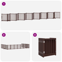 Cancello Cani Porta Pieghevole Marrone 15 Pannelli 750cm Pioppo 3155717