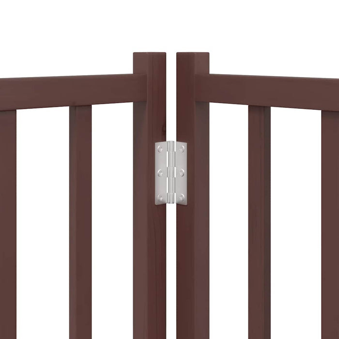 Cancello Cani Porta Pieghevole Marrone 12 Pannelli 600cm Pioppo 3155719