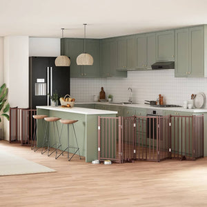 vidaXL Cancello Cani Porta Pieghevole Marrone 12 Pannelli 600cm Pioppo