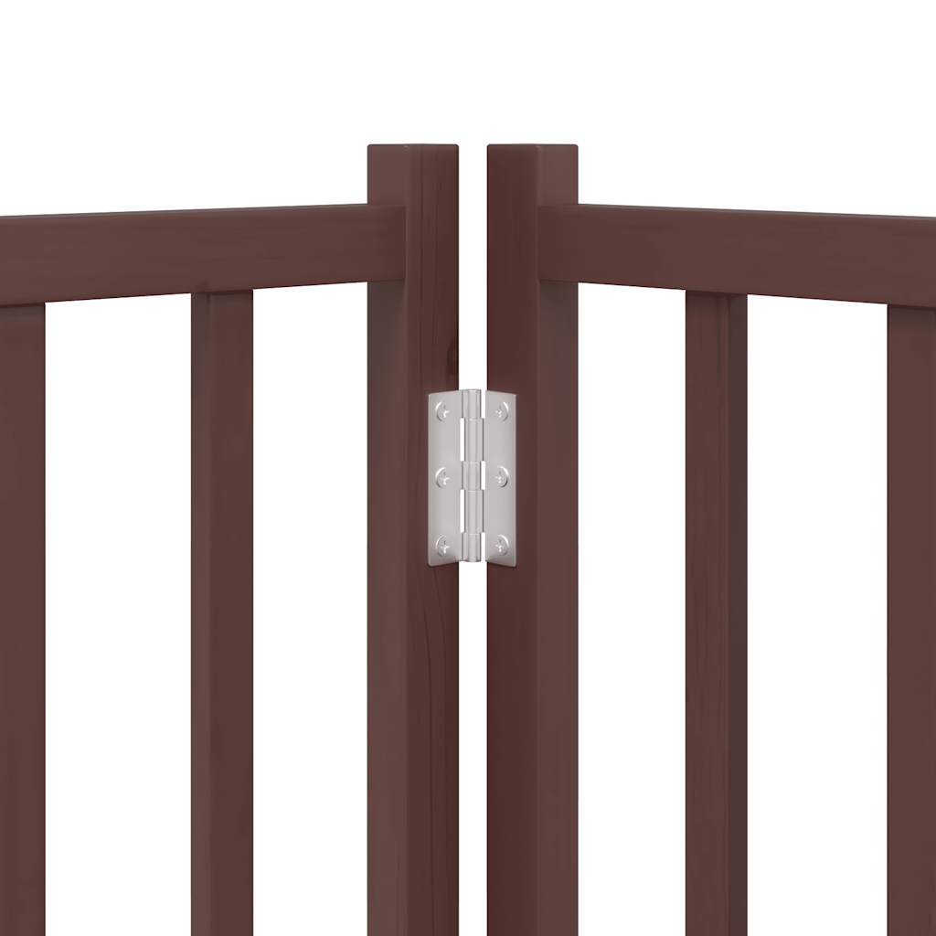 Cancello Cani Porta Pieghevole Marrone 15 Pannelli 750cm Pioppo 3155720