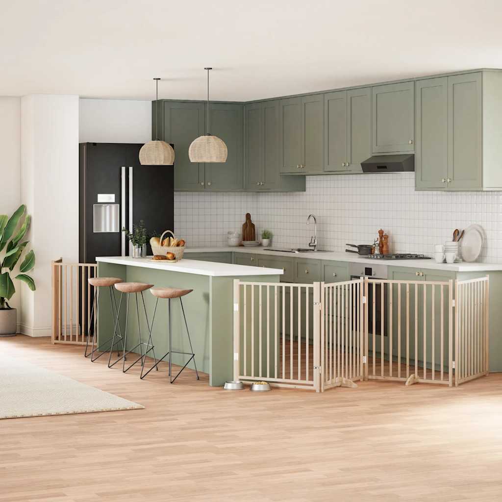 vidaXL Cancello per Cani Pieghevole 6 Pannelli 480 cm Legno di Pioppo