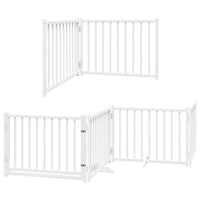 vidaXL Cancello Cani Porta Pieghevole Bianco 6 Pannelli 480 cm Pioppo