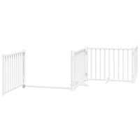 Cancello Cani Porta Pieghevole Bianco 12 Pannelli 640 cm Pioppo 3155730