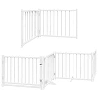 Cancello Cani Porta Pieghevole Bianco 10 Pannelli 800 cm Pioppo 3155731