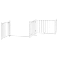 Cancello Cani Porta Pieghevole Bianco 10 Pannelli 800 cm Pioppo 3155731
