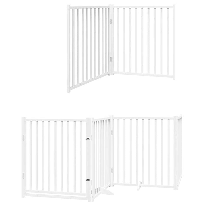 Cancello Cani Porta Pieghevole Bianco 10 Pannelli 800 cm Pioppo 3155735