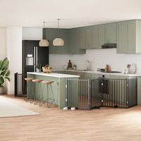 Cancello per Cani Porta Pieghevole Nero 6 Pannelli 480cm Pioppo 3155741