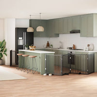 vidaXL Cancello Cani Porta Pieghevole Nero 12 Pannelli 960 cm Pioppo