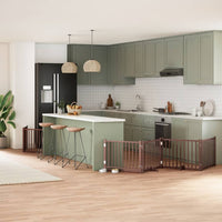 Cancello Cani Porta Pieghevole Marrone 12 Pannelli 960cm Pioppo 3155748