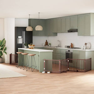 Cancello Cani Porta Pieghevole Marrone 12 Pannelli 960cm Pioppo 3155748