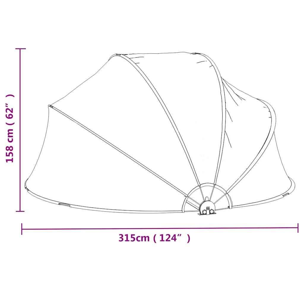 Cupola per Piscina Rotonda 315x158 cm PVC 93812