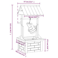 Pozzo dei Desideri con Pompa 57x50x112 cm Massello di Abete