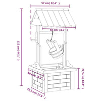 Pozzo dei Desideri con Pompa 57x50x112 cm Massello di Abete 363337