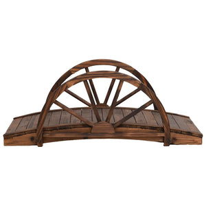 Ponte Giardino con Mezza Ruota 99x50x38 cm Legno Massello Abete 363338