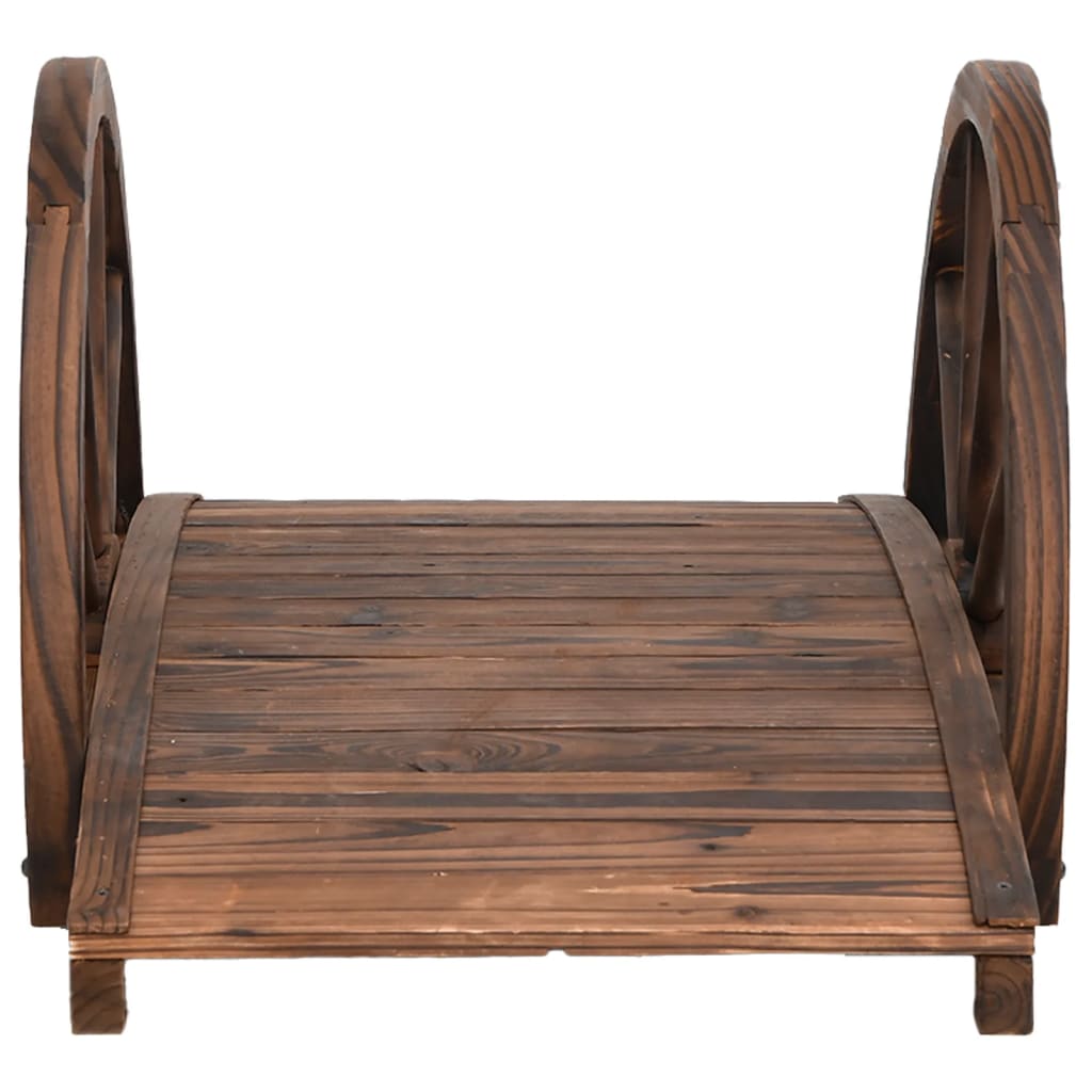 Ponte Giardino con Mezza Ruota 99x50x38 cm Legno Massello Abete 363338