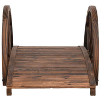 Ponte Giardino con Mezza Ruota 99x50x38 cm Legno Massello Abete 363338
