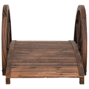 Ponte Giardino con Mezza Ruota 99x50x38 cm Legno Massello Abete 363338