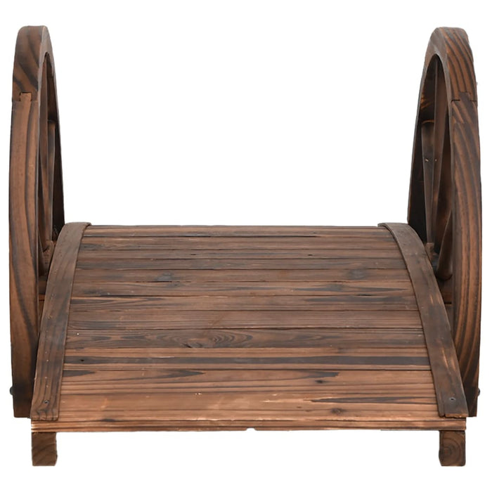 Ponte Giardino con Mezza Ruota 99x50x38 cm Legno Massello Abete 363338