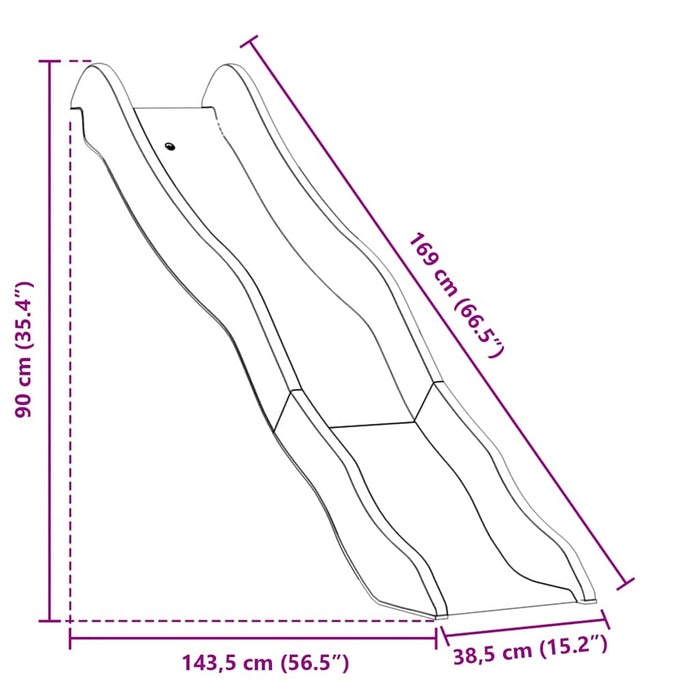 Scivolo per Bambini Blu 174x38 cm in Polipropilene 826598