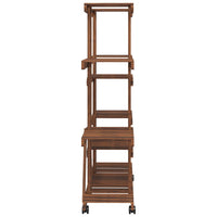 Portafiori con Ruote 110x25x115 cm in Legno Massello di Abete 362859