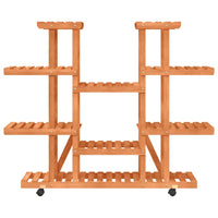 Portavaso con ruote 110 x 25 x 115 cm in legno massello di abete marrone 02_0045226