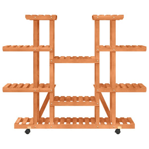 Portavaso con ruote 110 x 25 x 115 cm in legno massello di abete marrone 02_0045226