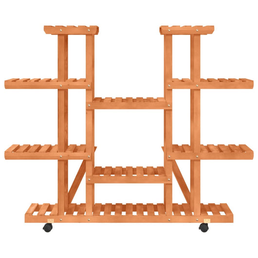 Portavaso con ruote 110 x 25 x 115 cm in legno massello di abete marrone 02_0045226