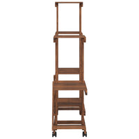 Portavaso con ruote 95 x 25 x 101 cm in legno massello di abete marrone 02_0045231