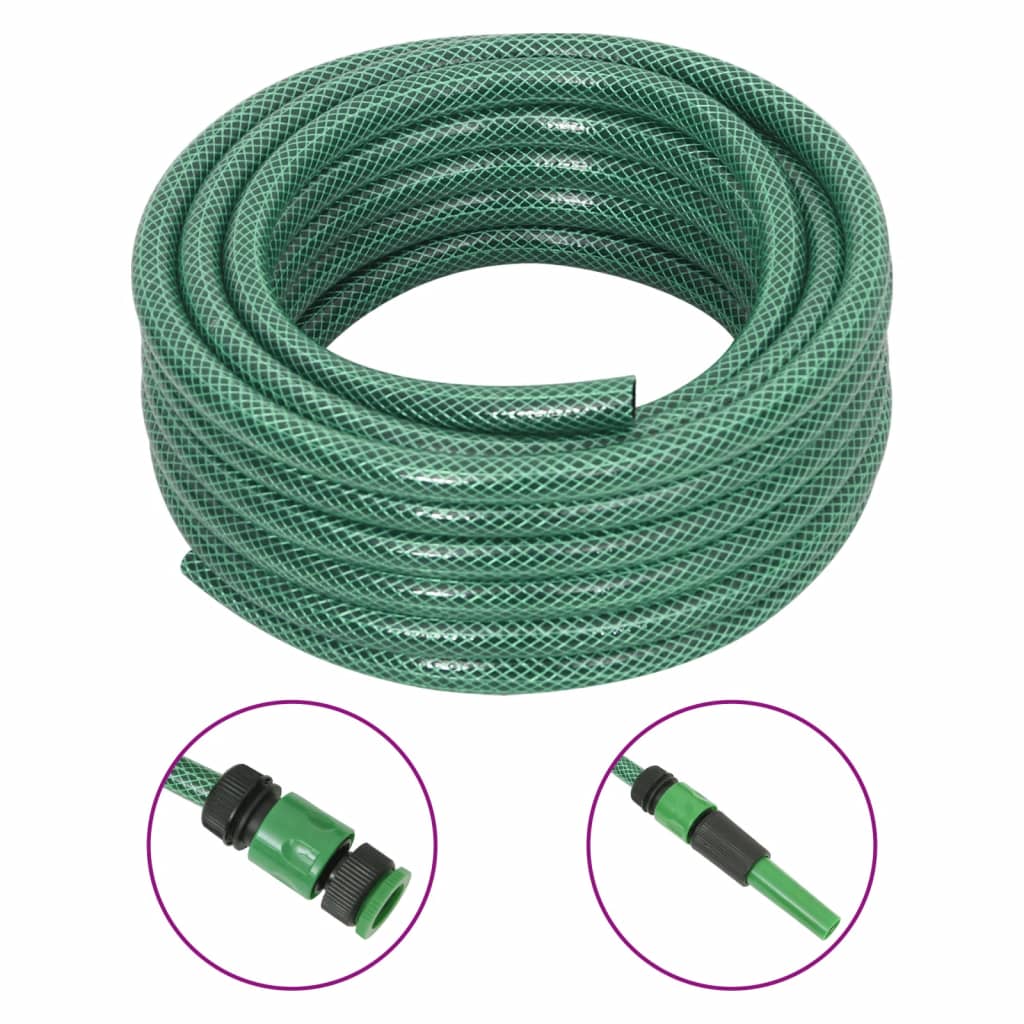 Set Tubo da Giardino con Raccordi Verde 0,6" 30 m in PVCcod mxl 95183