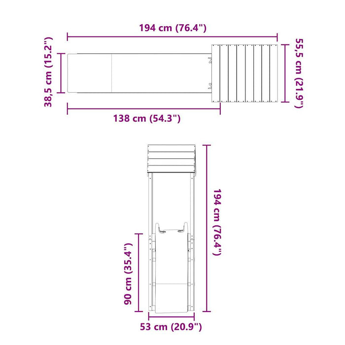 Set da Gioco da Esterno in Legno di Pino Impregnato 3155854