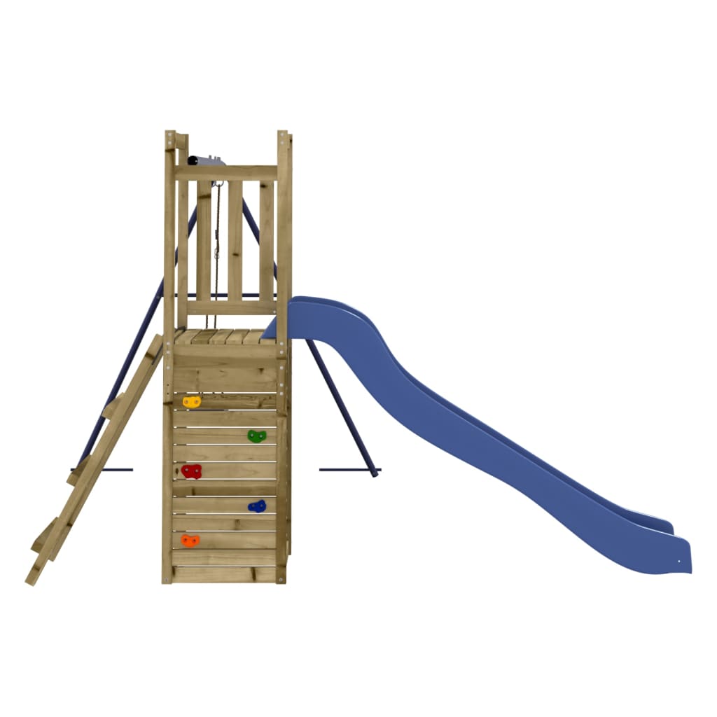 Altalena per parco giochi all'aperto scivolo altalena robusta giochi da giardino 237 x 321 x 169 cm legno di pino impregnato 02_0004997