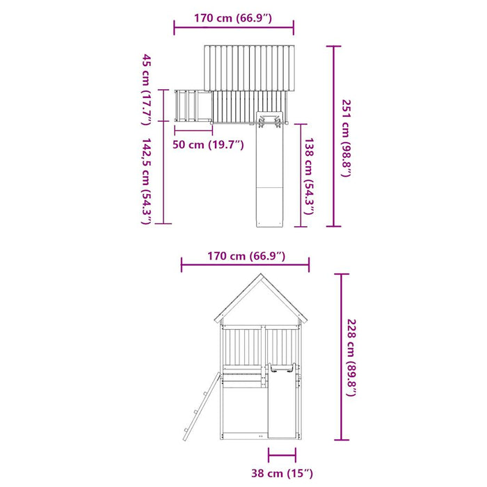 Set da Gioco da Esterno in Legno Massello di Douglas 3155934