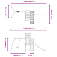Altalena parco giochi da esterno scivolo altalena robusta giochi da giardino 494 x 235 x 228 cm legno massello di abete Douglas 02_0004634